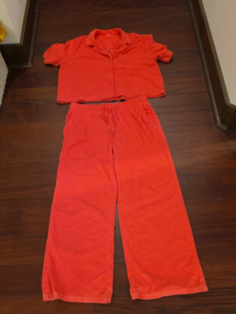 Z Supply Resort Top/Pants Terry Set, Strawberry. Size LARGE